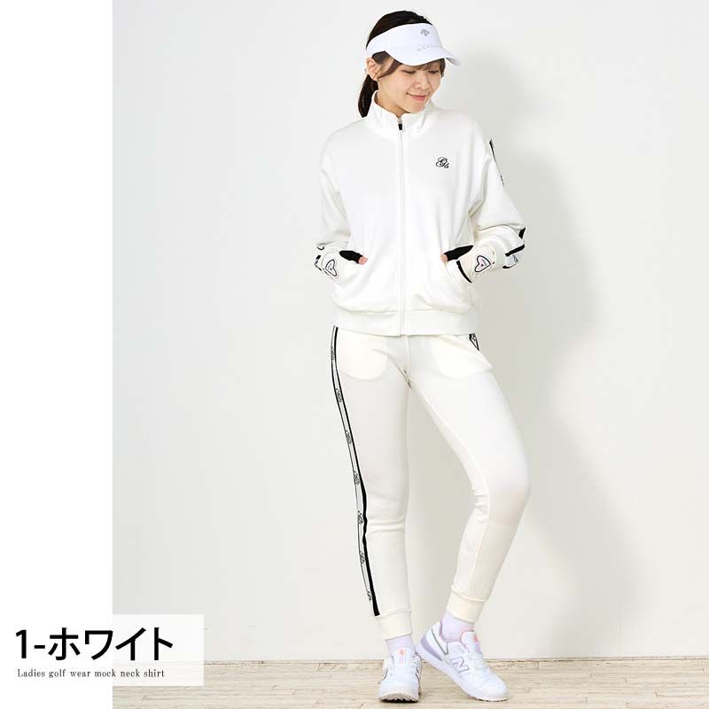 LANVIN SPORT】ドット織柄パンツ 白 ゴルフウエア ベルト付き 36