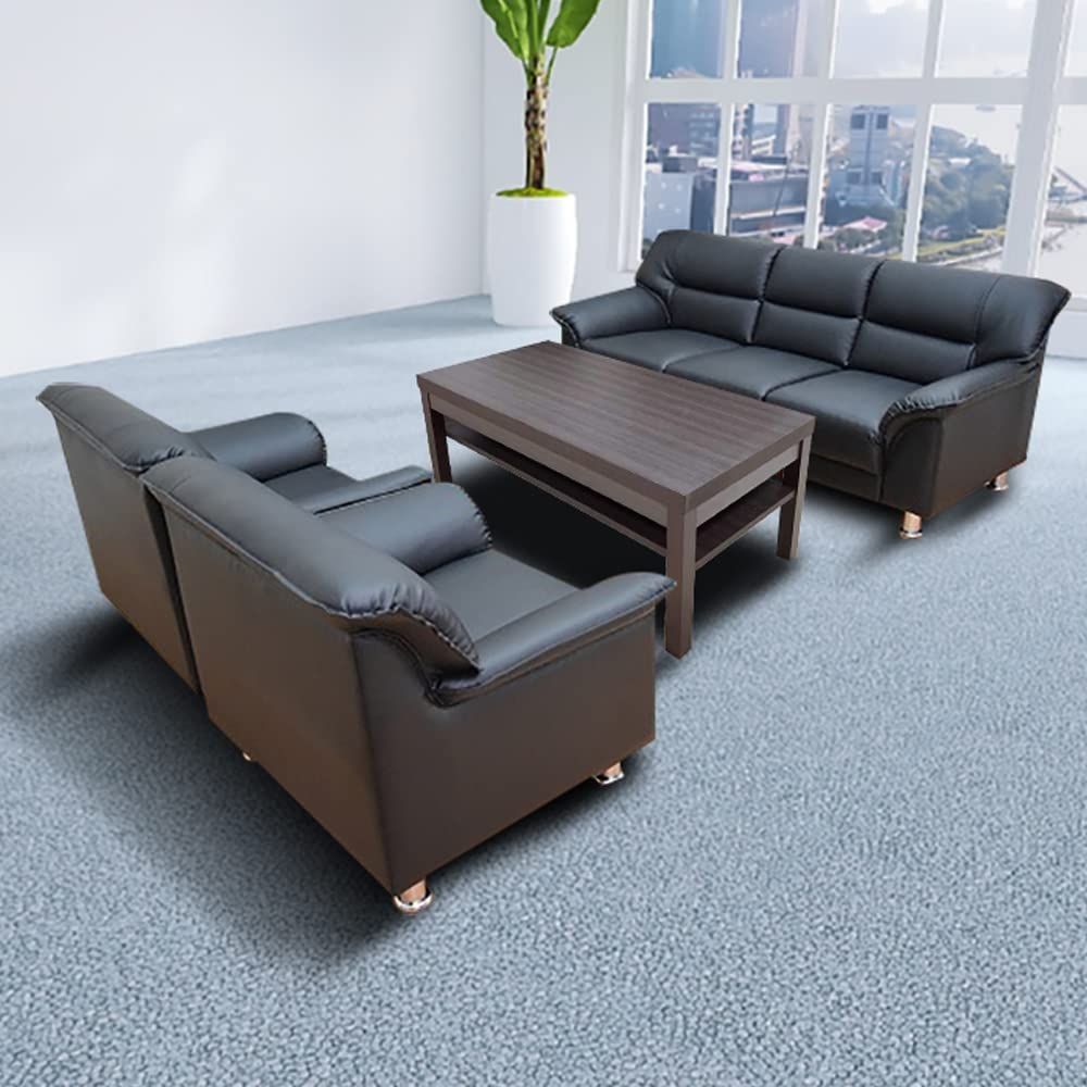 【美品】アーバン通商　2人掛けモダンソファ ブラック アーバン通商 2人掛けソファー ブラック 合皮 未使用品