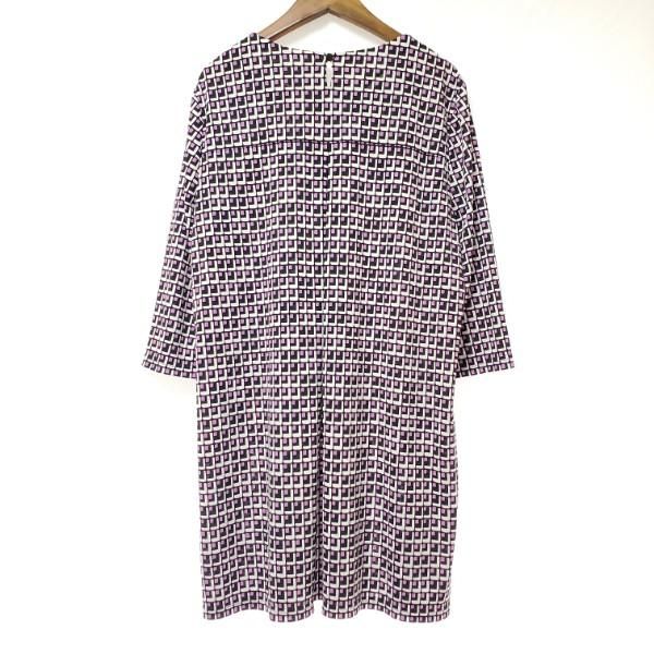 anc レリアン Leilian ワンピース 13 紫 黒 白 チュニック 柄 大きい