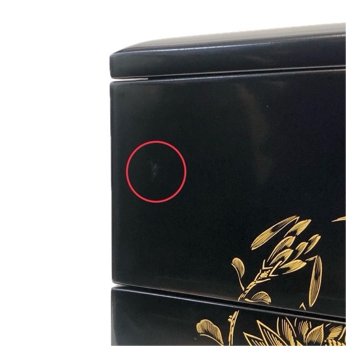 仲谷東陽堂 輪島塗 三段角重 重箱 ブラック 木箱付【中古】 - メルカリ 