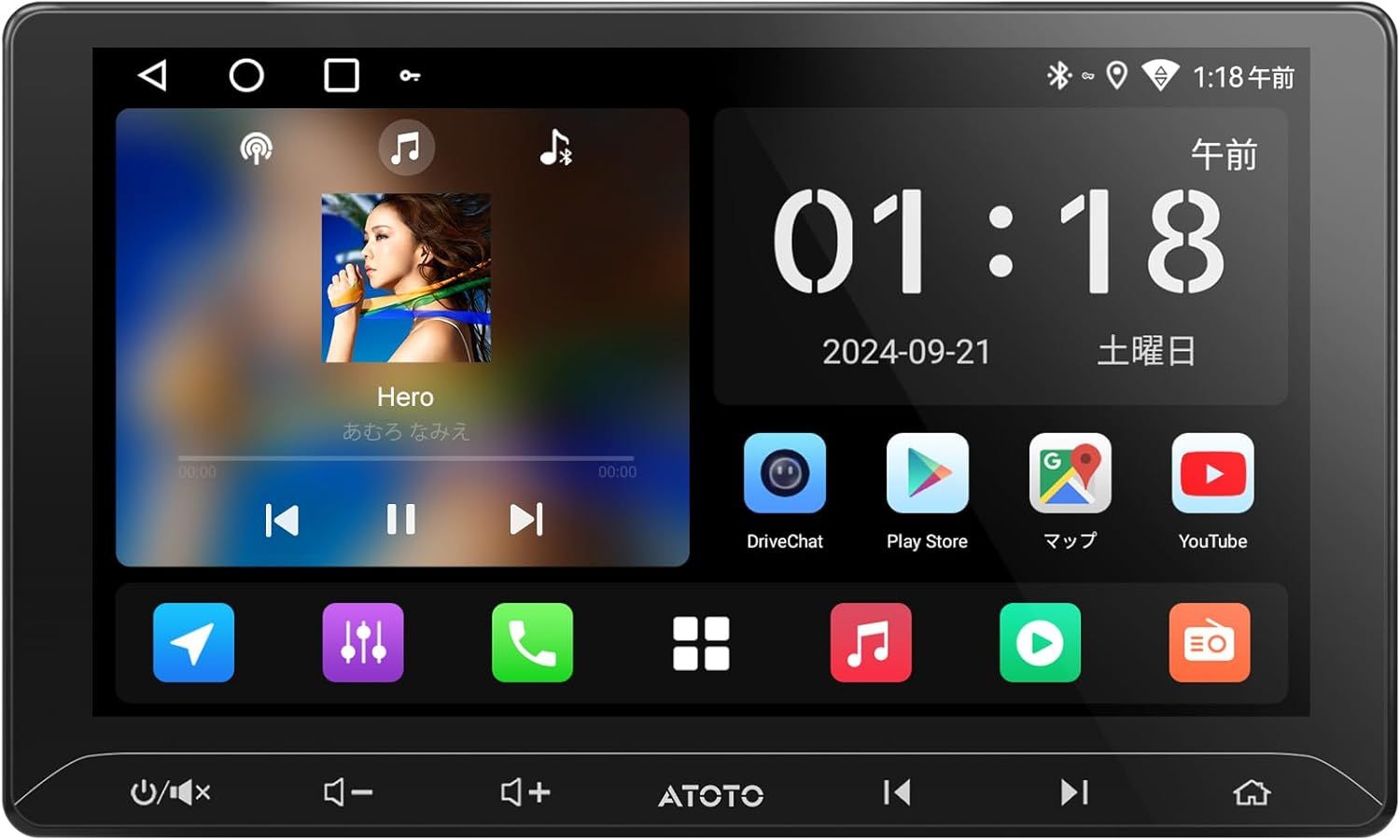[10.1インチ] ATOTOZONE A5L Android 2DIN ディスプレイオーディオ、アンドロイドナビ、Wi-Fi/BTテザリングに対応、タッチスクリーンカーステレオBluetooth、ワイヤレスCarPlay/Android Auto、