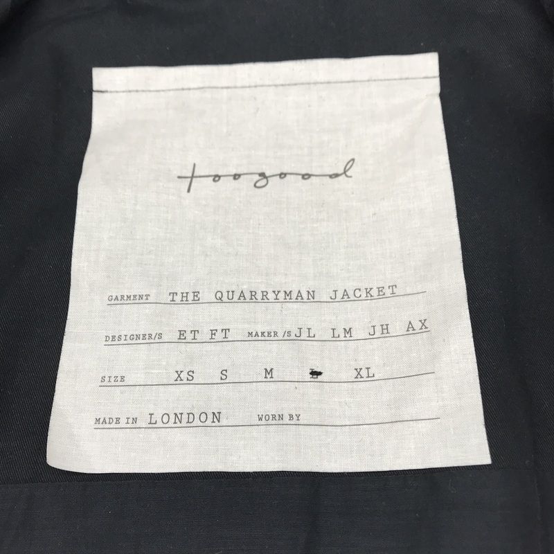 toogood ジャケット THE QUARRYMAN JACKET タグ付き