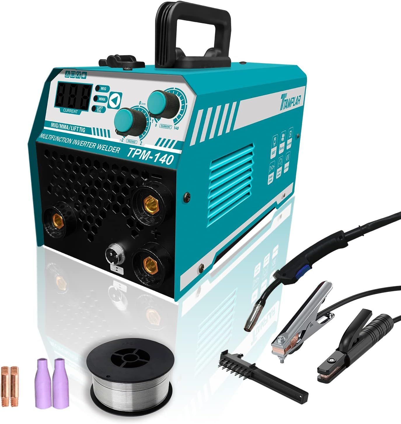 溶接機 半自動 100V ノンガス MIG/MMA/リフトTIG インバーター mig140 