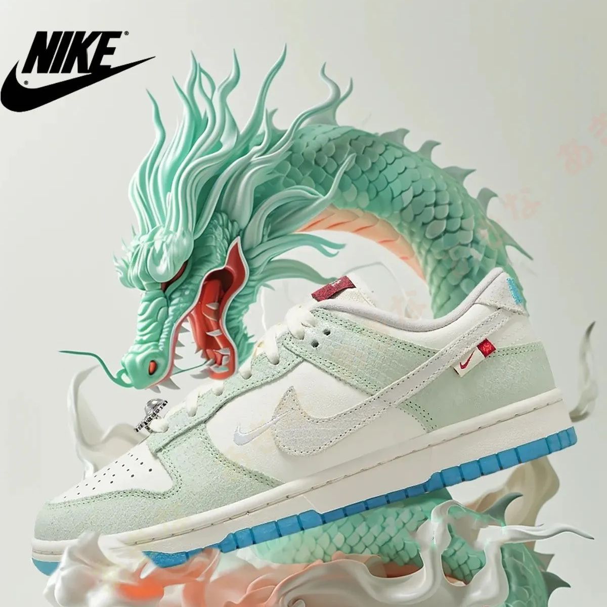 Nike SB Dunk Lowナイキ“辰年 緑、ベージュ、白、青のジュエリー”FZ5065-111カップル・カジュアルシューズ【並行輸入品】