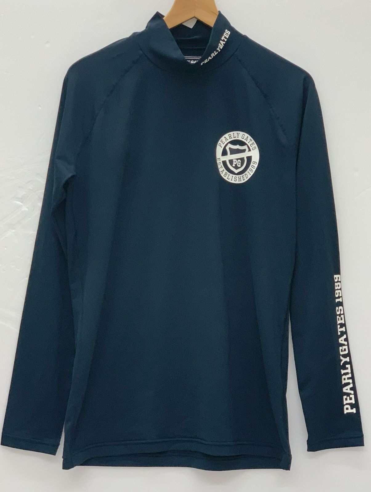 PEARLY GATES パーリーゲイツ総柄裏起毛モックネックシャツ サイズ6