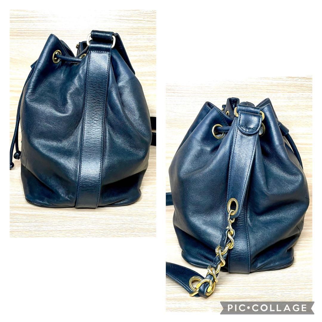 ⛄️極美品⛄️レア品シャネルCHANELラムスキンデカココ巾着型