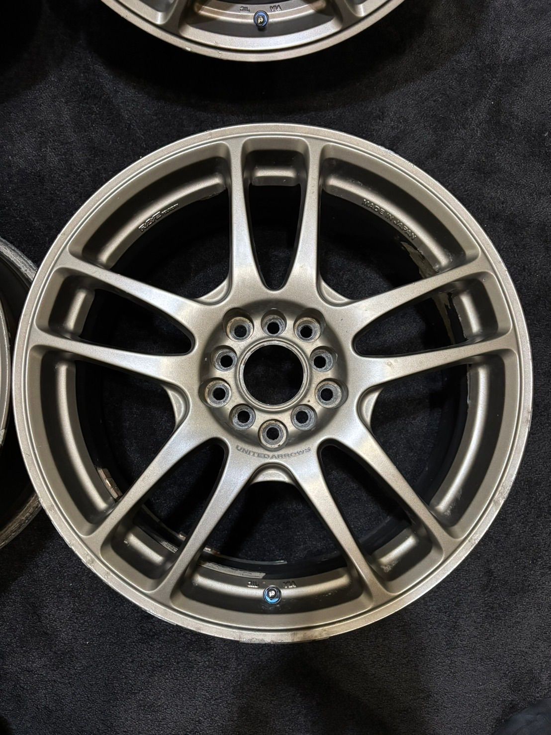 激安特価で販売中！ RAYS UNITED ARROWS 17インチ 7J 42 100 5H アルミホイール 4本 アコード インテグラ アテンザ プリウス 1-K243