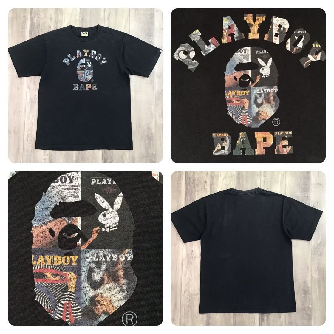 ☆XL☆ PLAYBOY × BAPE カレッジロゴ Tシャツ a bathing ape