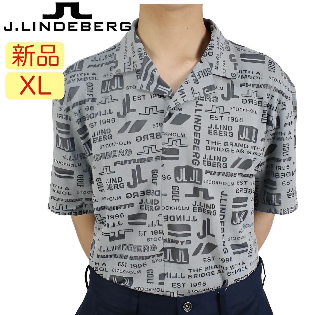 新品　J.LINDEBERG　ポロシャツ　グレー　XL　ジェイリンドバーグ J.LINDEBERG ポロシャツ 「J.LINDEBERG/GOLF」シリコンブリッジ