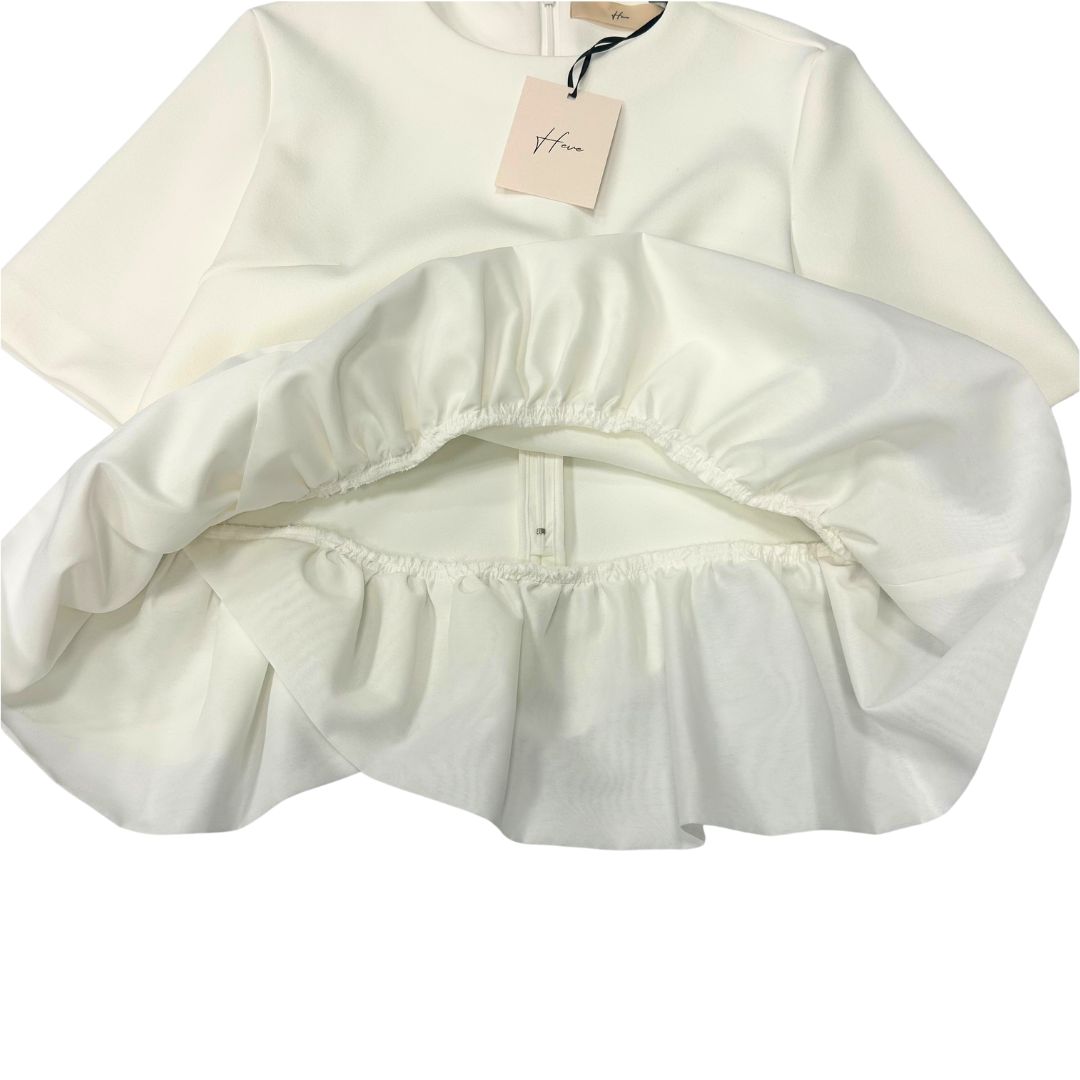 新品未使用タグ付）HEVE（ヘイヴ） PEONYペプラムBL ホワイト