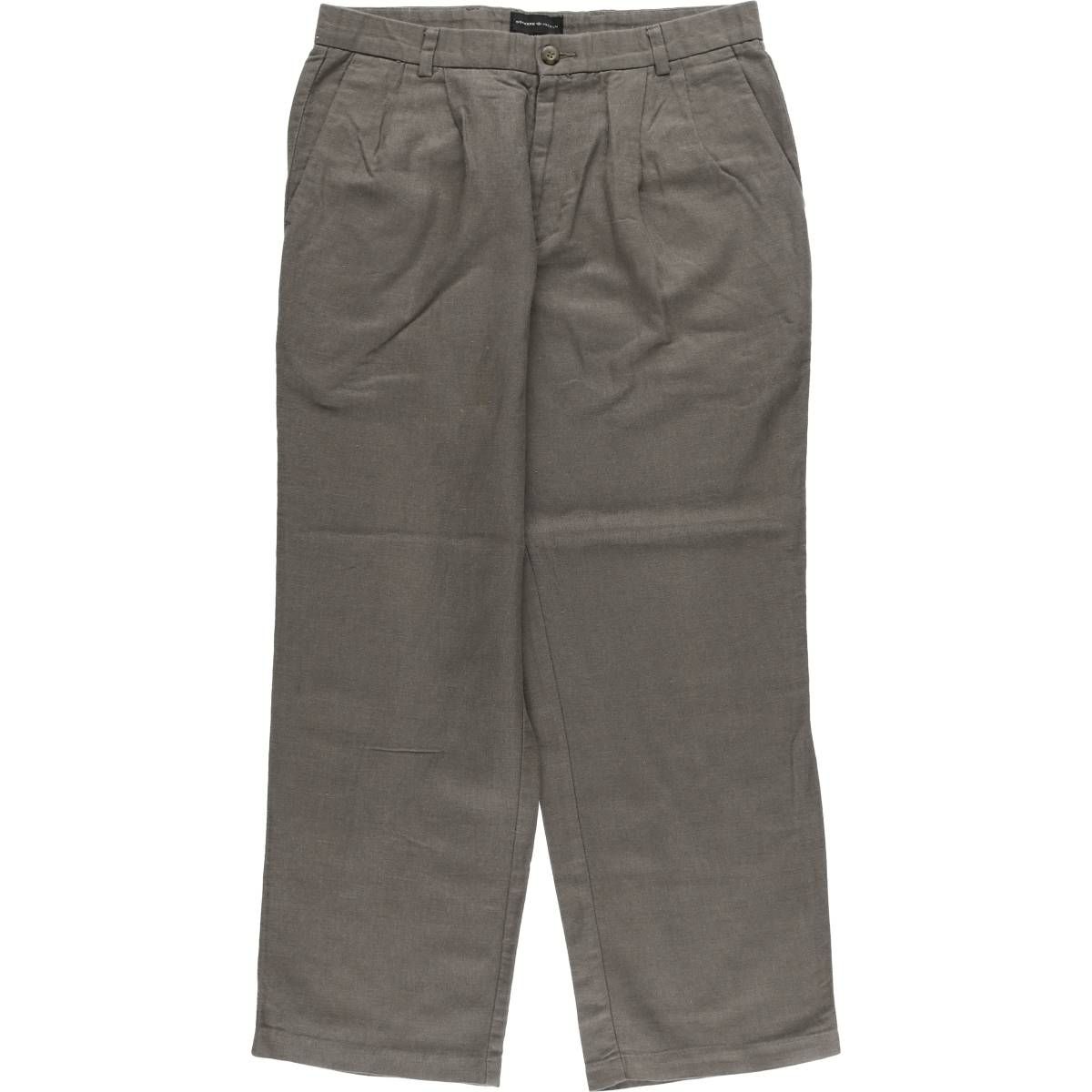 古着 ドッカーズ DOCKERS PREMIUM PLEATED CLASSIC FIT ツータック リネンパンツ スラックス メンズw34相当|eaa541320