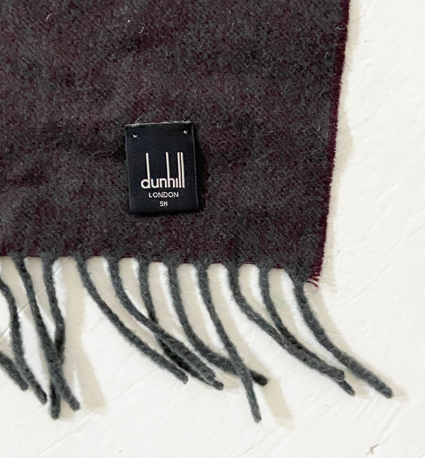 Dunhill ダンヒル カシミヤヘリンボーン ストール フリンジマフラー Dunhill ダンヒル カシミヤヘリンボーン ストール フリンジマフラー