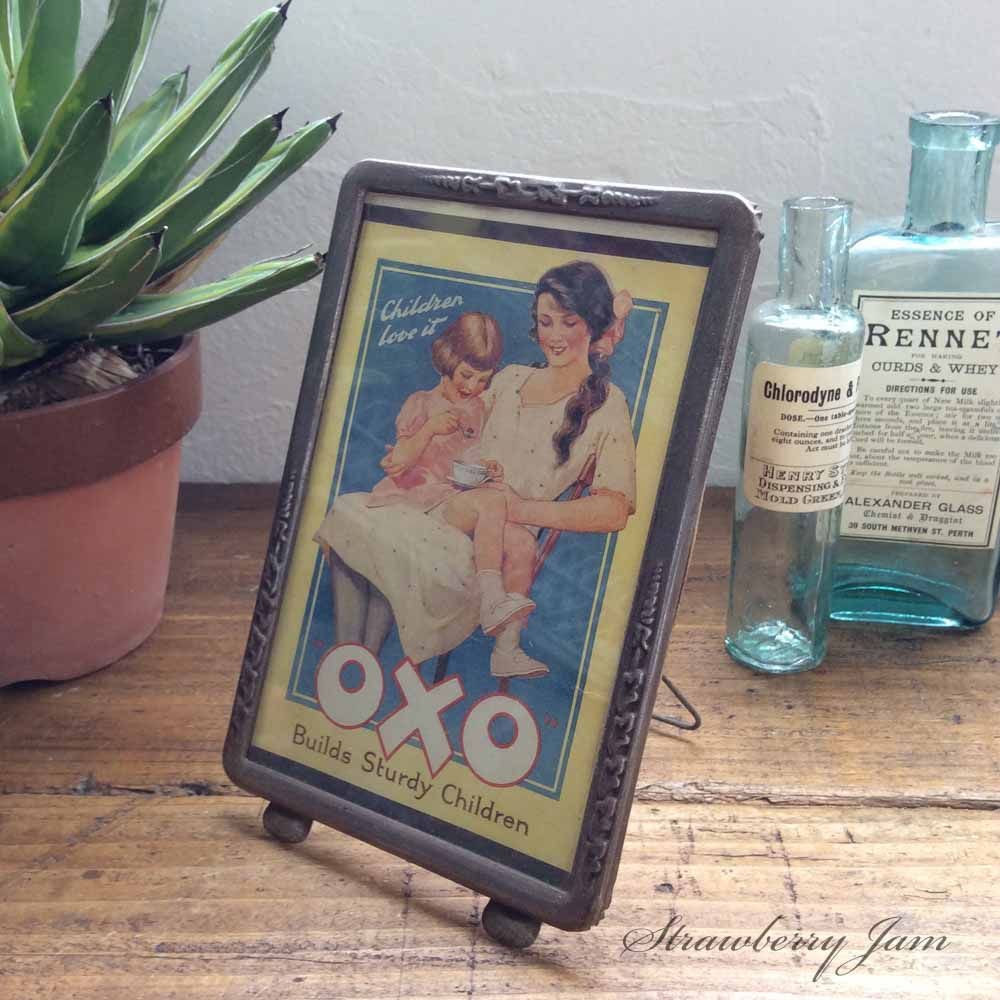 L2504-433 英国アンティーク OXO フォトフレーム 写真立て