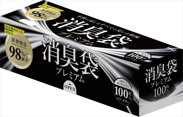 まとめ買い-30点セット ＡＳ０８消臭袋プレミアム 黒 ハウスホールドジャパン ポリ袋 レジ袋