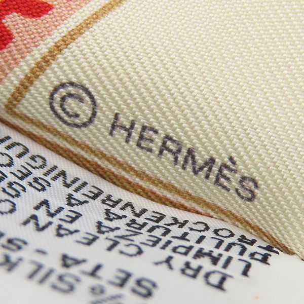 エルメス HERMES スカーフ ツイリー シルク ベージュ×クレーム