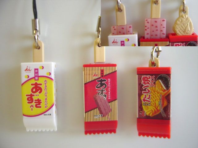 ♯Hig27GZ井村屋あずきバー鯛焼きアイスにょっきりストラップ7種