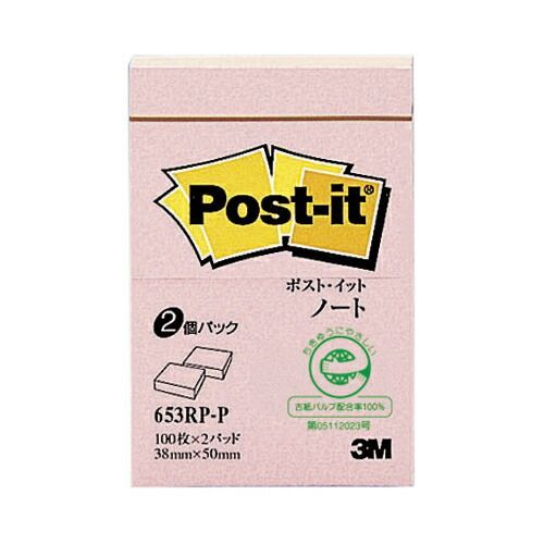 まとめ ふせん スリーエム ポスト イット Ｒ 製品 単品 ピンク 653RP-P 4547452476053 1個 ×40セット