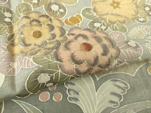 平和屋着物●訪問着　紬地　刺繍　辻が花　金彩　正絹　逸品　未使用　DAAQ3477ps 平和屋着物○訪問着 紬地 刺繍 辻が花 金彩 正絹 逸品 未使用