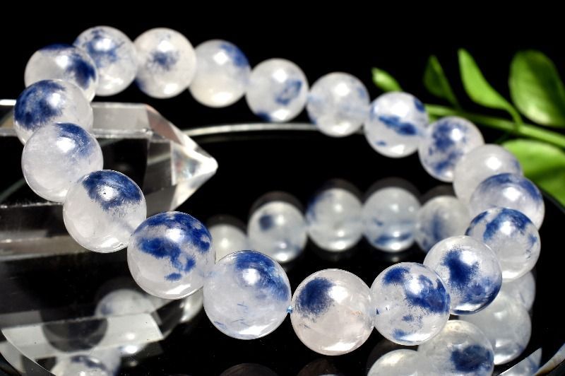 １点物 濃いブルー デュモルチェライトインクォーツ 10mm ブレスレット パワーストーン 天然石 _MA7951