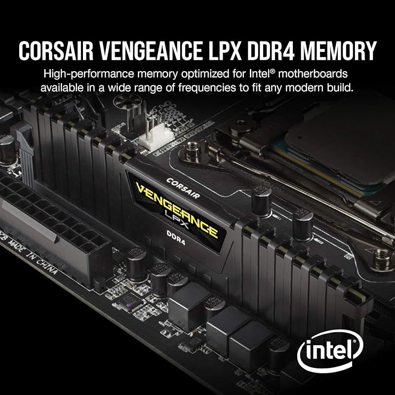 CORSAIR DDR4 メモリモジュール VENGEANCE LPX Series ブラック 8GB×2枚キット CMK16GX4M2B3200C16