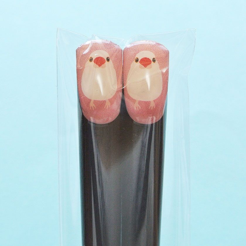 箸 23cm 21cm 夫婦白文鳥 若狭塗 日本製 ブンチョウ 夫婦箸-7