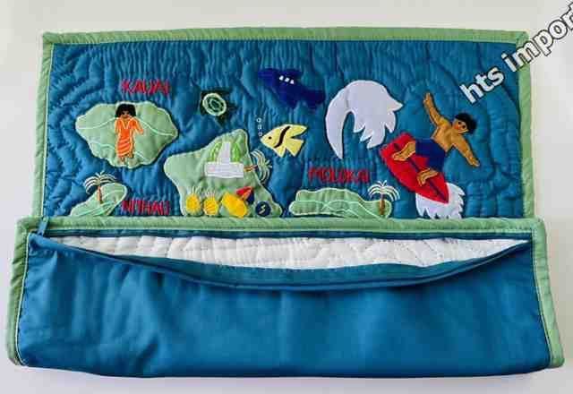 ハワイアンキルト クッションカバー アイランド ライトブルー Hawaii 品 ハワイ ラスト１点 NEXPOTALLINN_EU