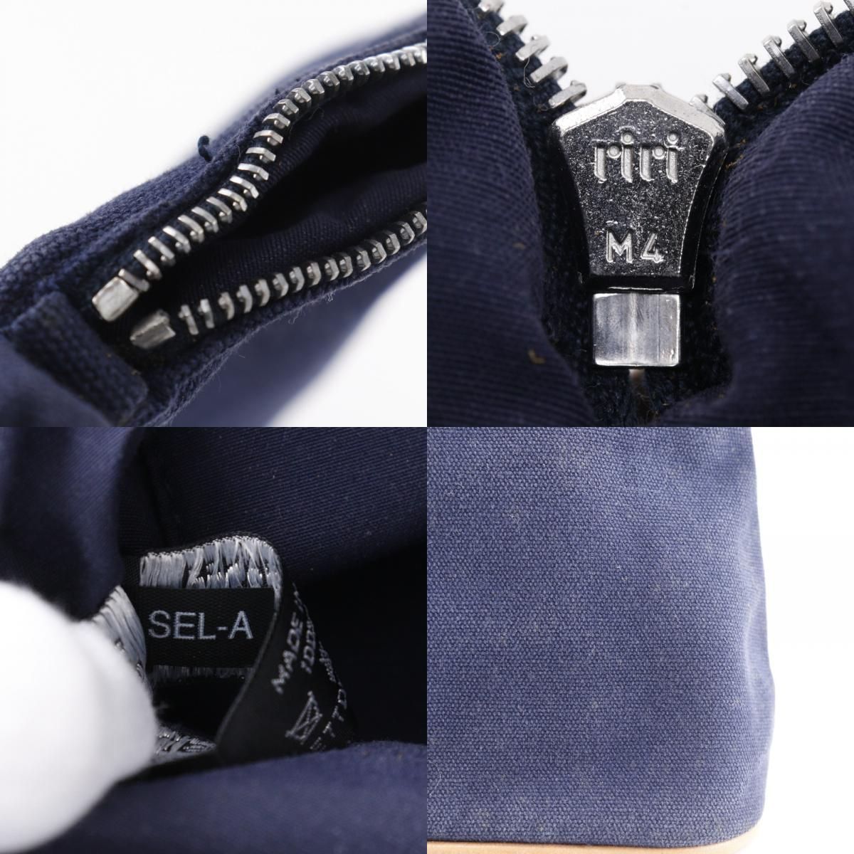 HERMES】エルメス ボリードポーチ25 コットンキャンバス 紺 ユニ  