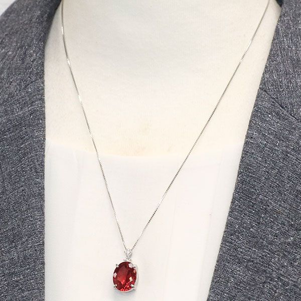 Pt900/Pt850 アンデシン ダイヤモンド ペンダントネックレス 5.09ct D0  