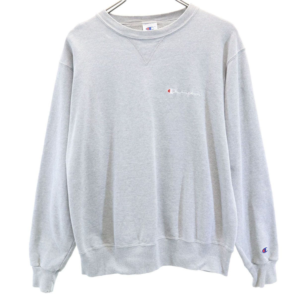 Champion チャンピオン 90s 青刺繍タグ後期 オールド 長袖 スウェット トレーナー M グレー 裏起毛 メンズ 古着
