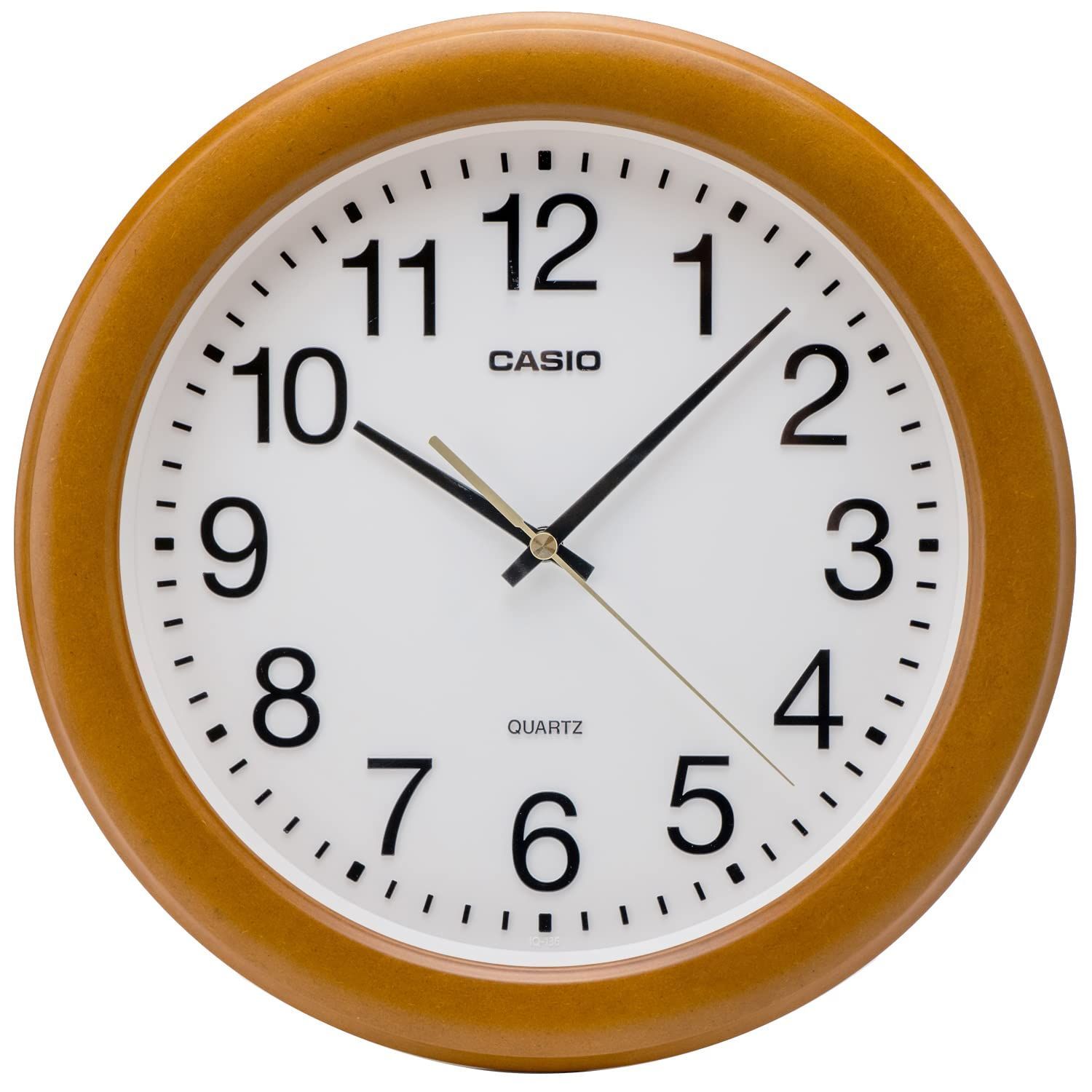 【数量限定】アナログ 木目 ブラウン 29.5cm 静音 掛け時計 連続秒針 CASIO(カシオ) IQ-136-7JF