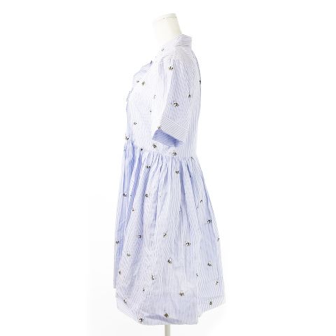 ケイトスペード KATE SPADE シャツワンピース 半袖 ミニ フリル  