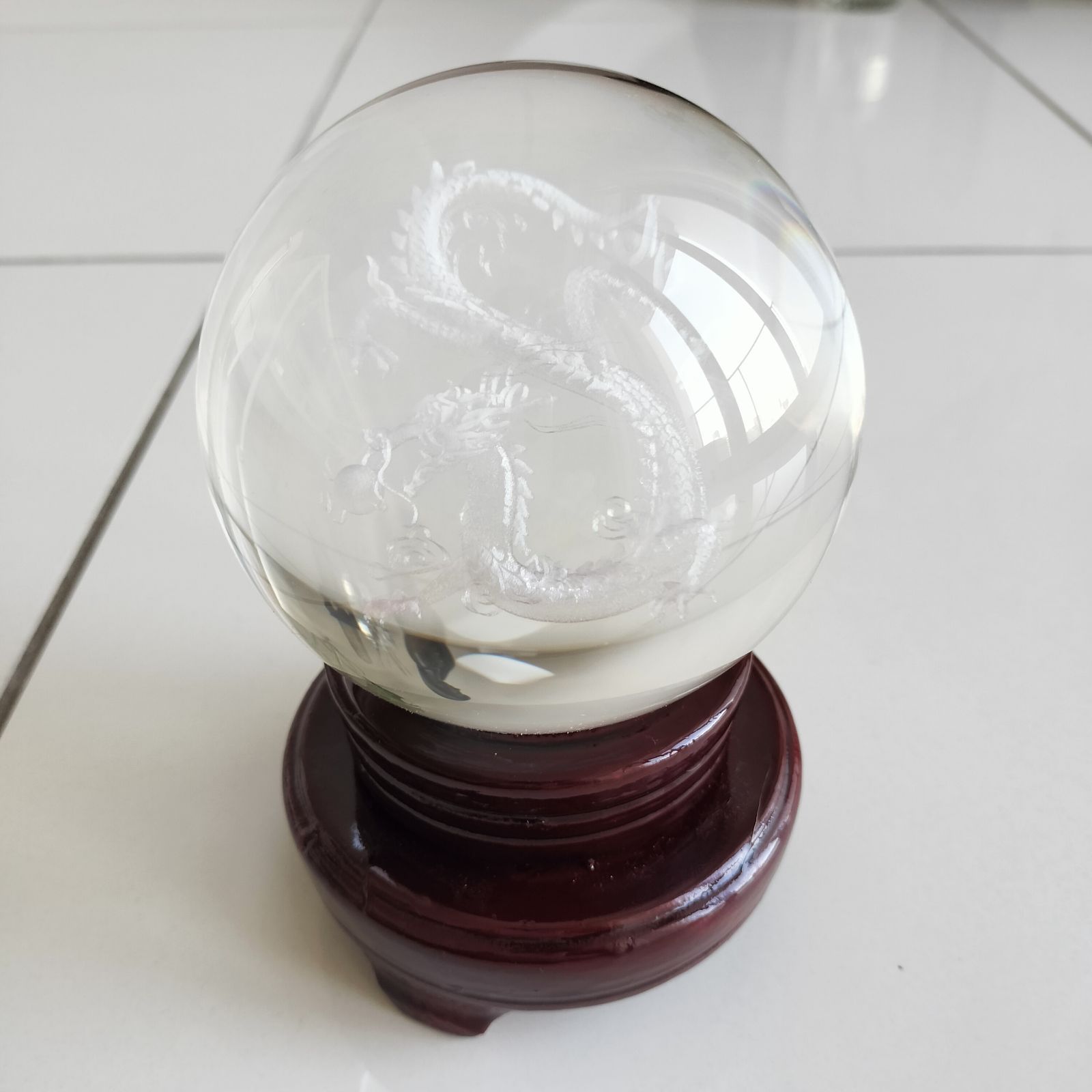 レーザーで彫られた龍の丸珠[tKEL]10cm　特大サイズ☆当店人気商品 レーザーで彫られた龍の丸珠[tKEL]10cm 特大サイズ当店人気商品