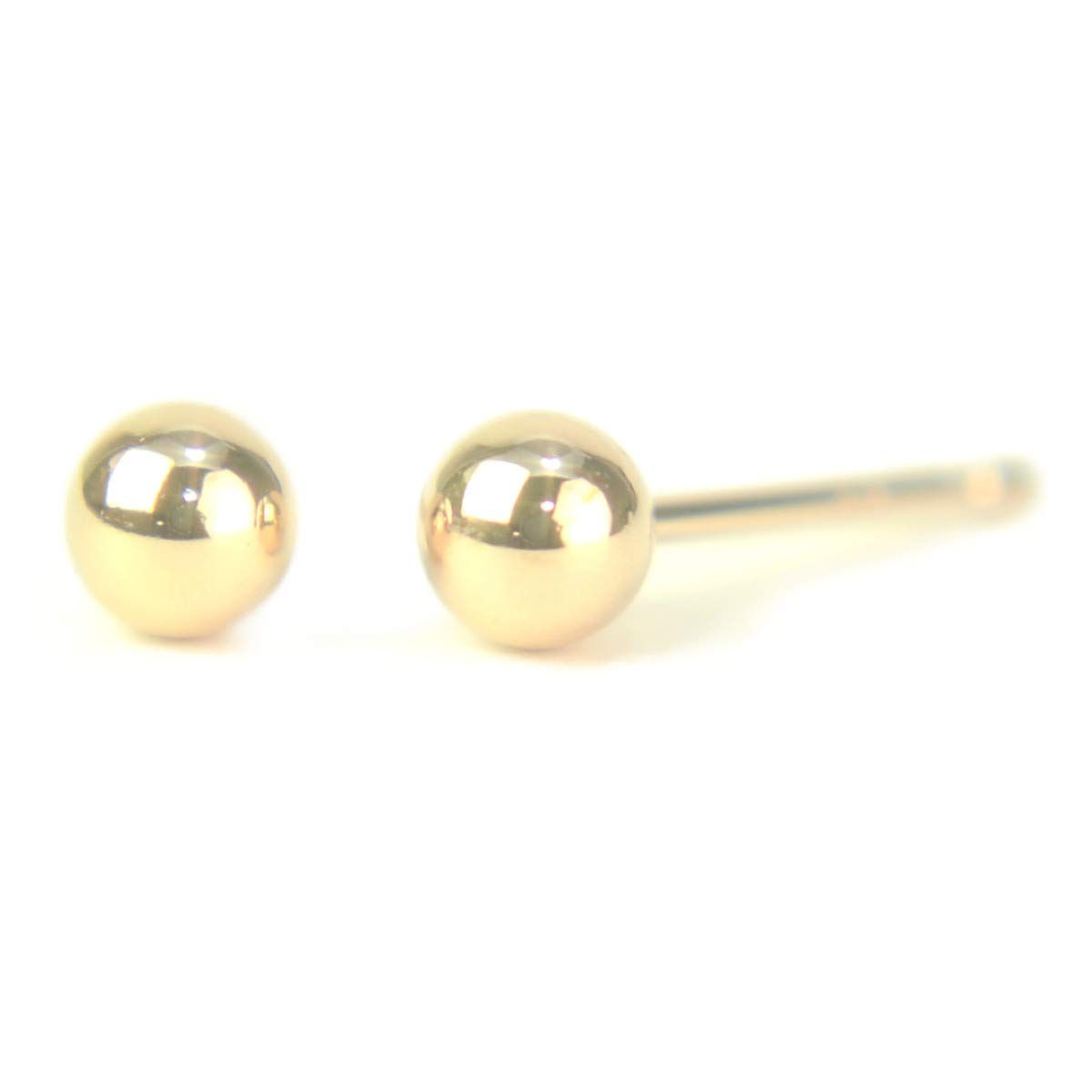 【迅速発送】セカンドピアス 18金 軸太 K18PGピンクゴールド丸玉ピアス 4mm ピアス芯幅太タイプ 太さ0.9mm長さ10mm 1ペア両耳販売 ボールピアス 18金 K18pg 幅太 yokomountain (シリコンキャッチ大)