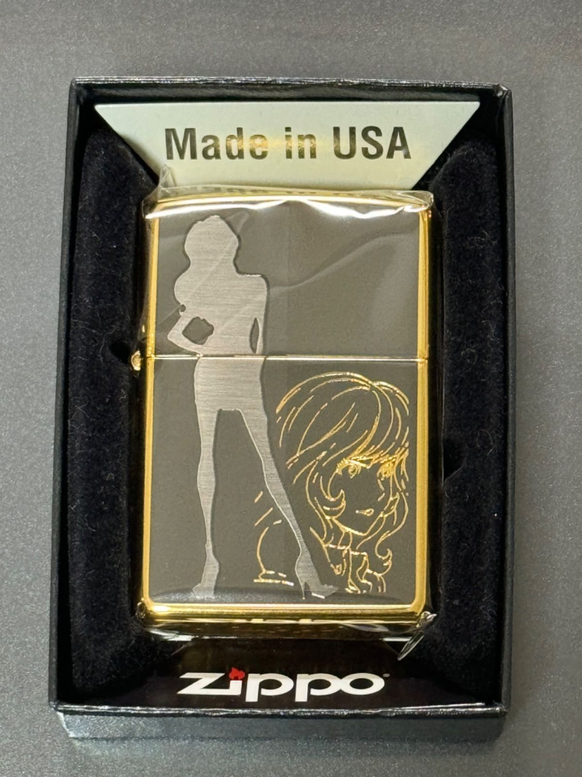 zippo ルパン三世 峰不二子 トリプルシルエット ゴールド 両面 zippo ルパン三世 峰不二子 トリプルシルエット ゴールド 両面