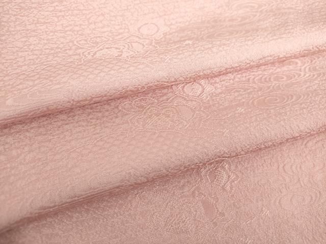 平和屋着物●上質な色無地　流水雪輪花地紋　撫子色　ロング丈　正絹　逸品　未使用　DAAV6479ps 平和屋着物○上質な色無地 流水雪輪花地紋 撫子色 ロング丈 正絹 逸品