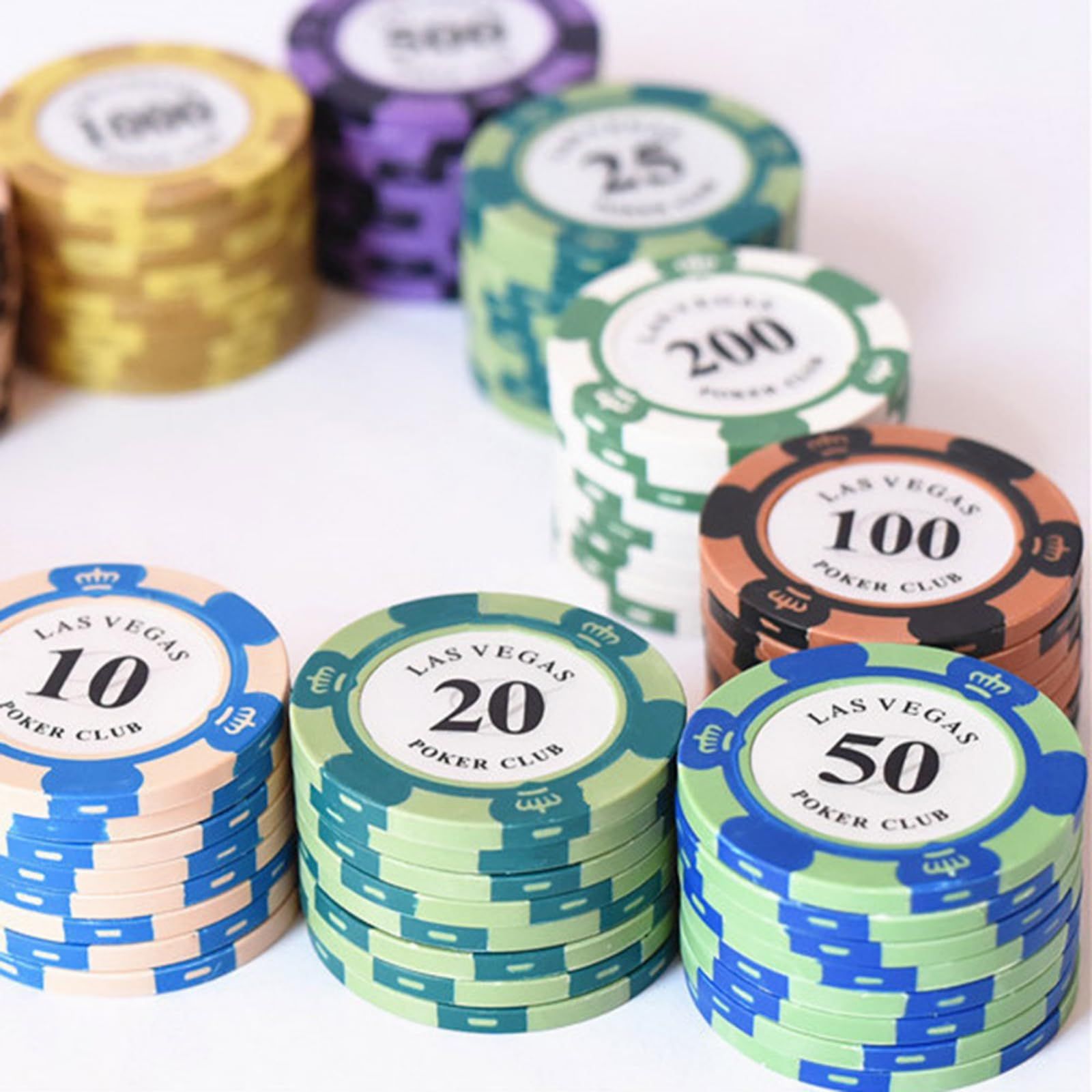 クレイポーカーチップ 20枚セット LAS VEGAS カジノチップ ポーカー