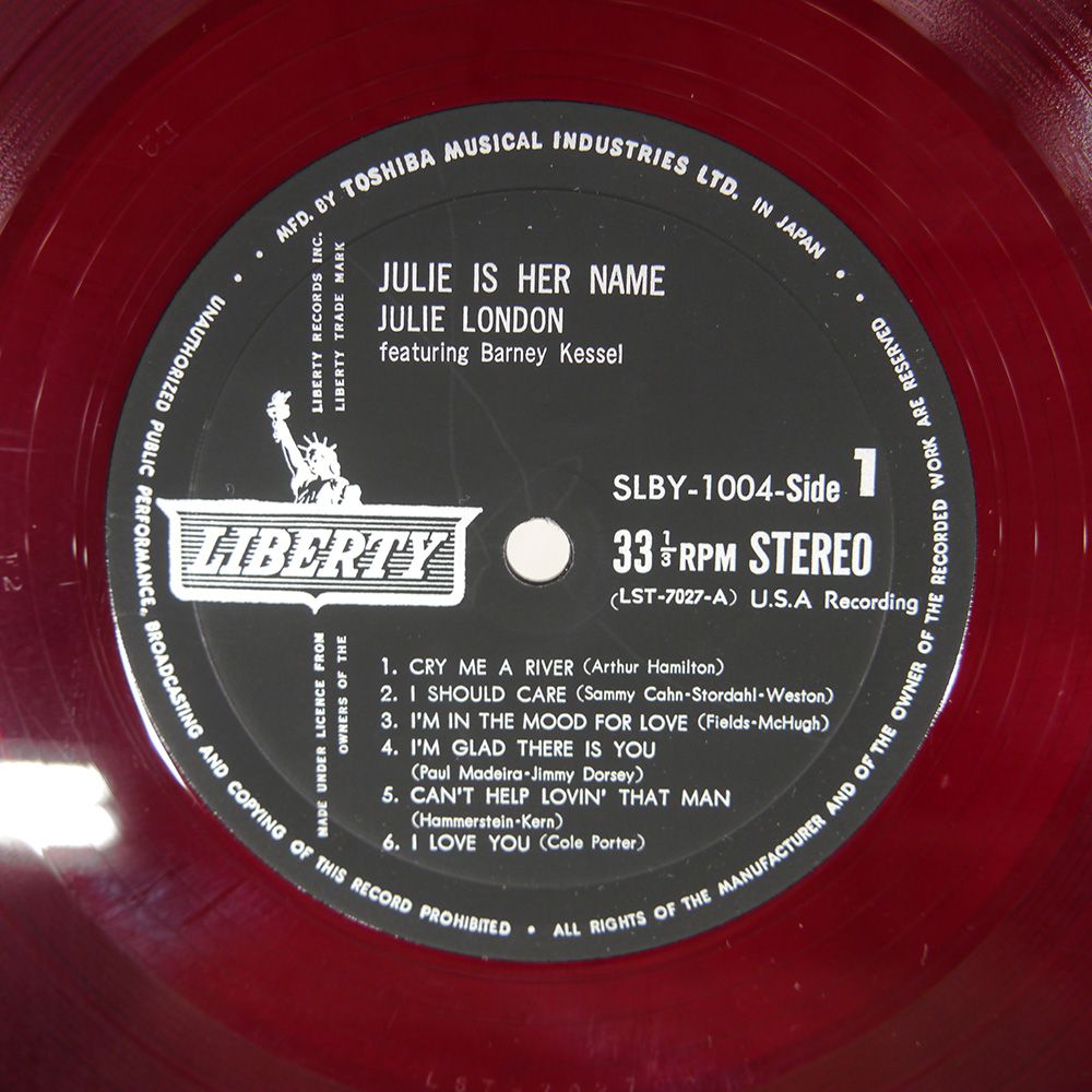 赤盤 国内盤 JULIE LONDON/JULIE IS HER NAME/LIBERTY SLBY1004