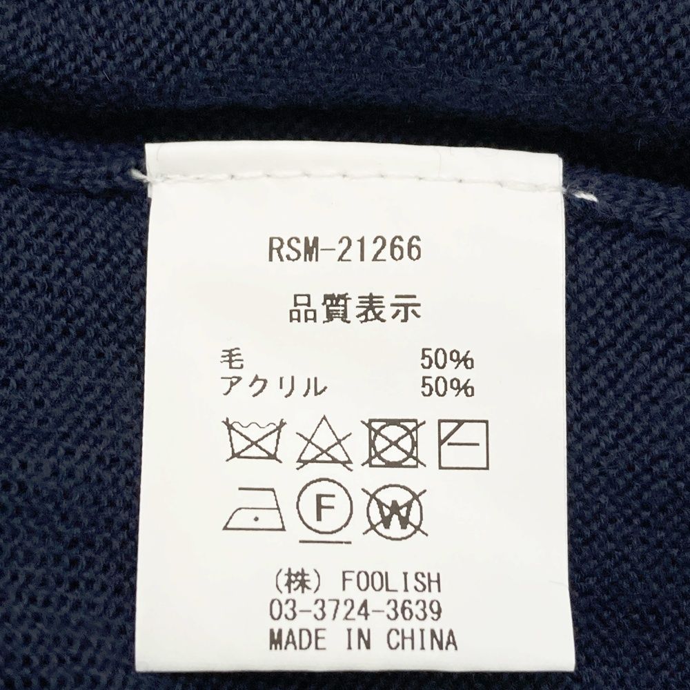 ROUGH & SWELL Vネックセーター ネイビー サイズ：XL ROUGH&SWELL ラフアンドスウェル Vネック ニット