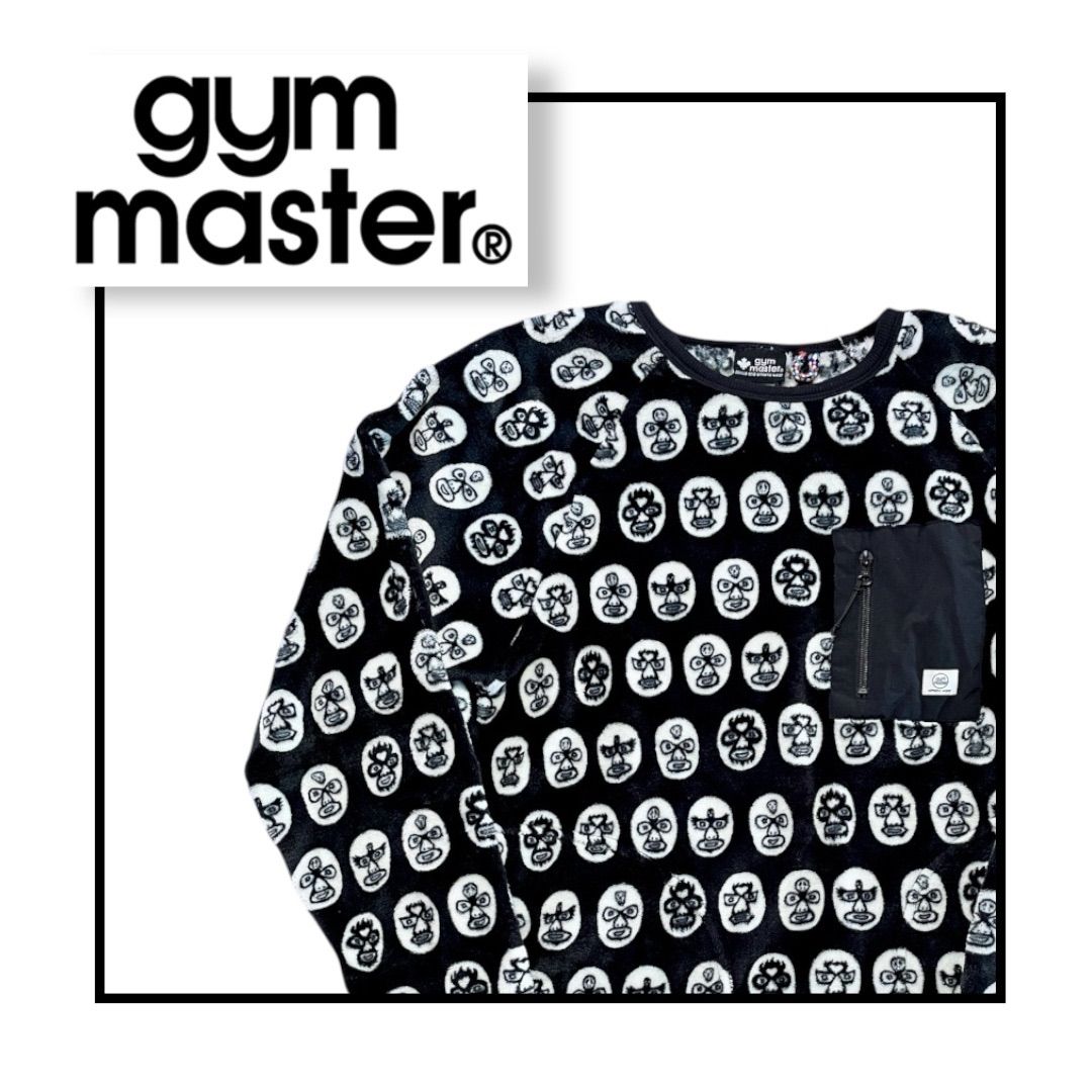 gym master ジムマスター ハッピーペイントボアクルーネック 覆面レスラー ブラック サイズ M