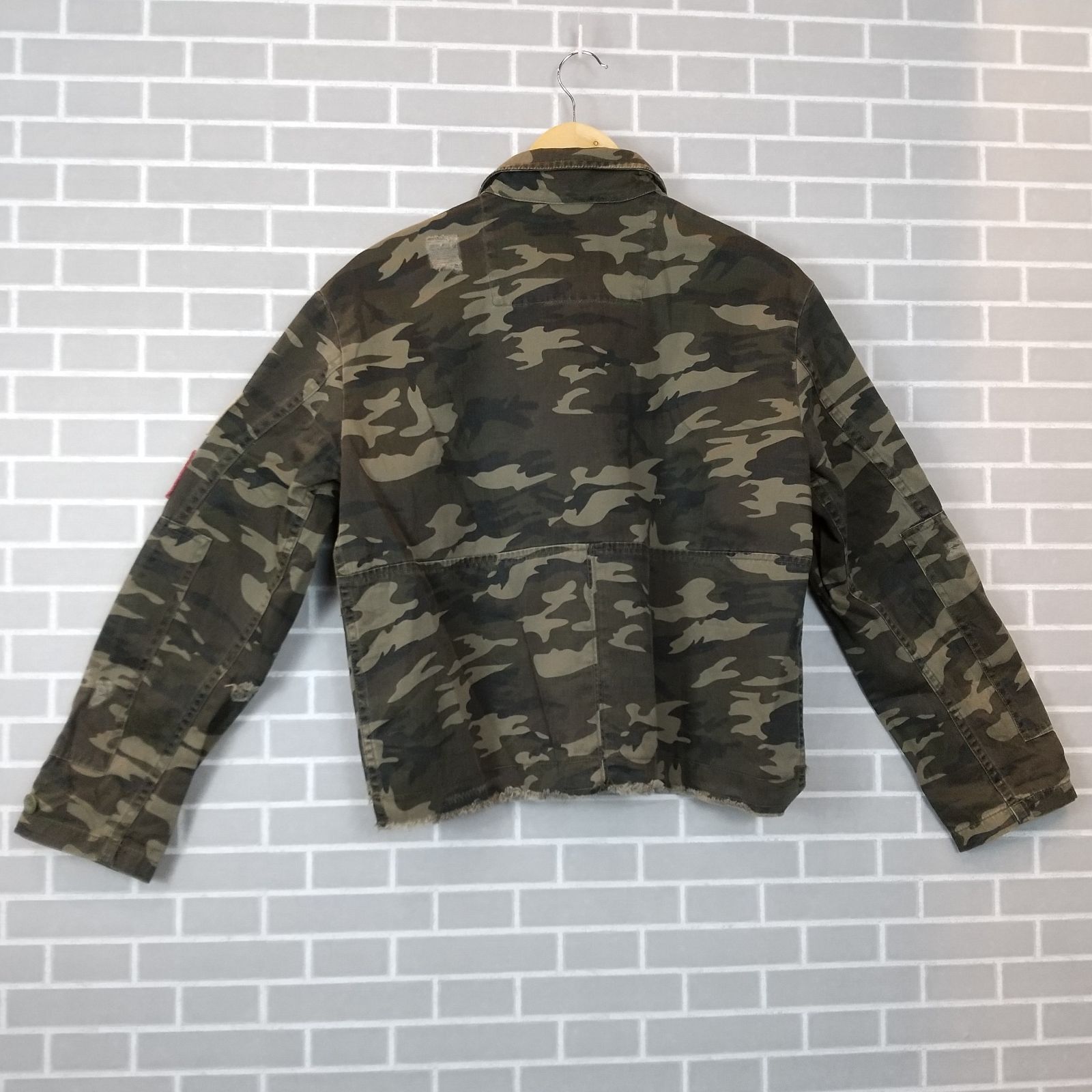 M1-01555 【Women】YISHion CASUAL ジャケット (L) / カーキ×黒