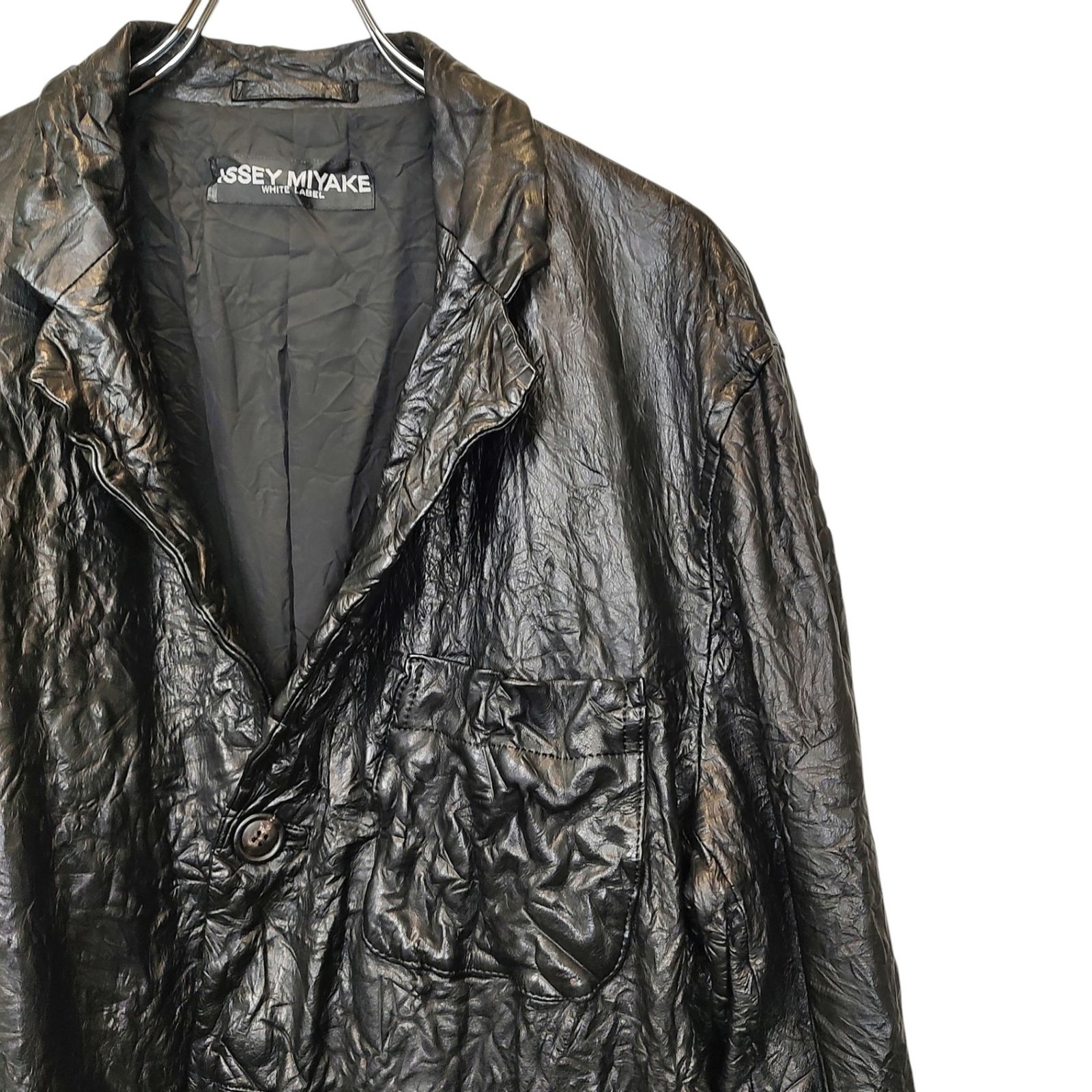 ISSEY MIYAKE WHITE LABEL シワ加工 レザー 3B ジャケット