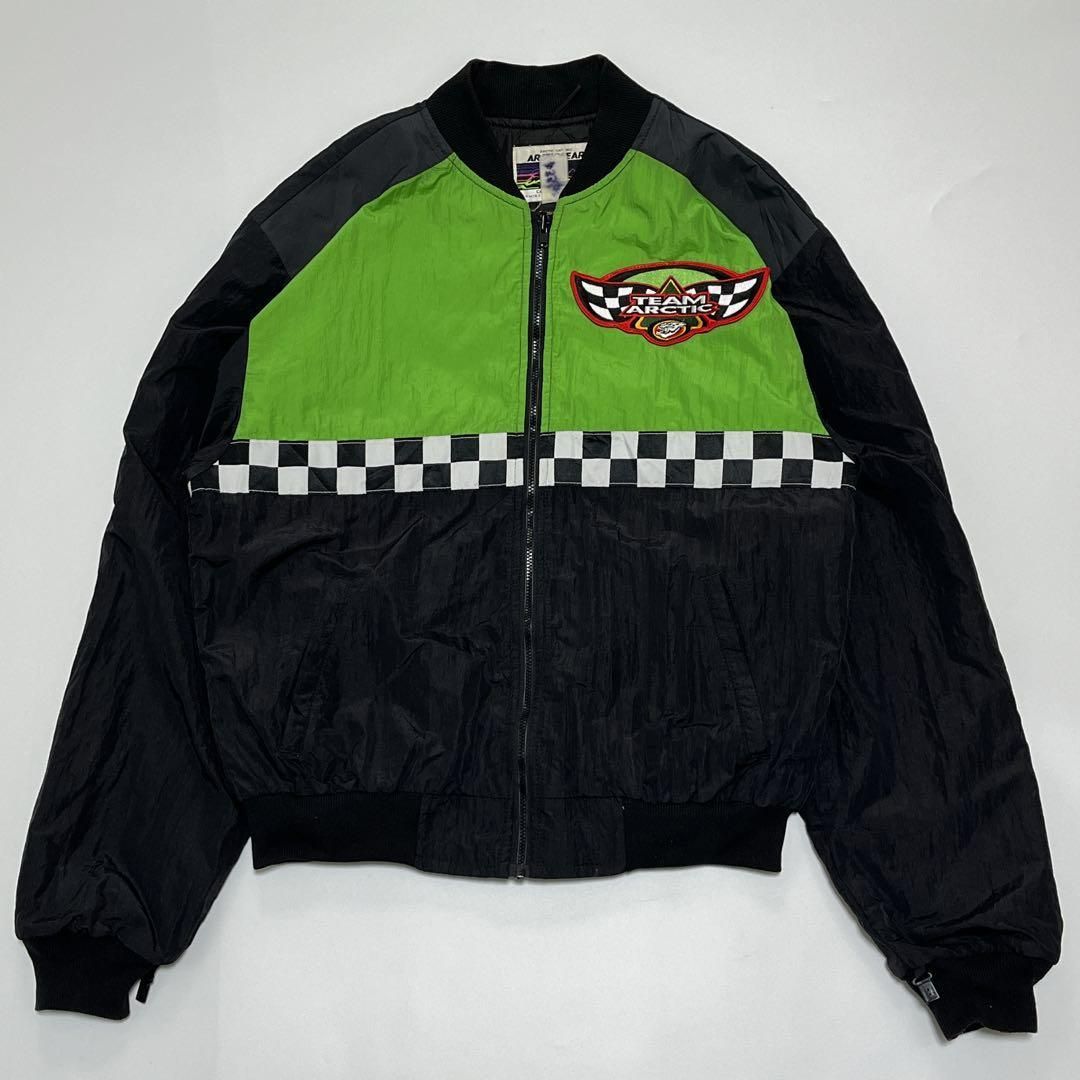 90s ARCTICWEAR レーシングジャケット L相当 黒 黄緑 5290 - メルカリ
