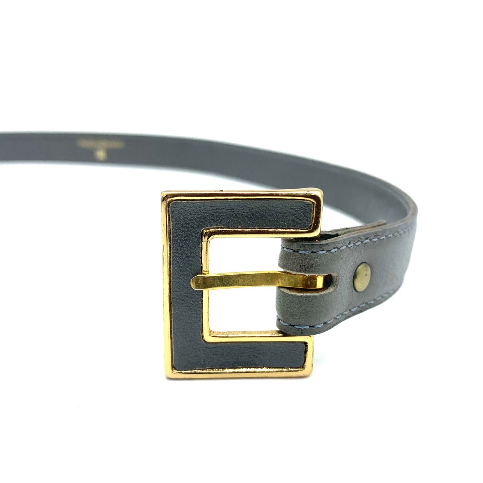 YVES SAINT LAURENT ベルト レザー ゴールド金具 ロゴ バックル ユニ