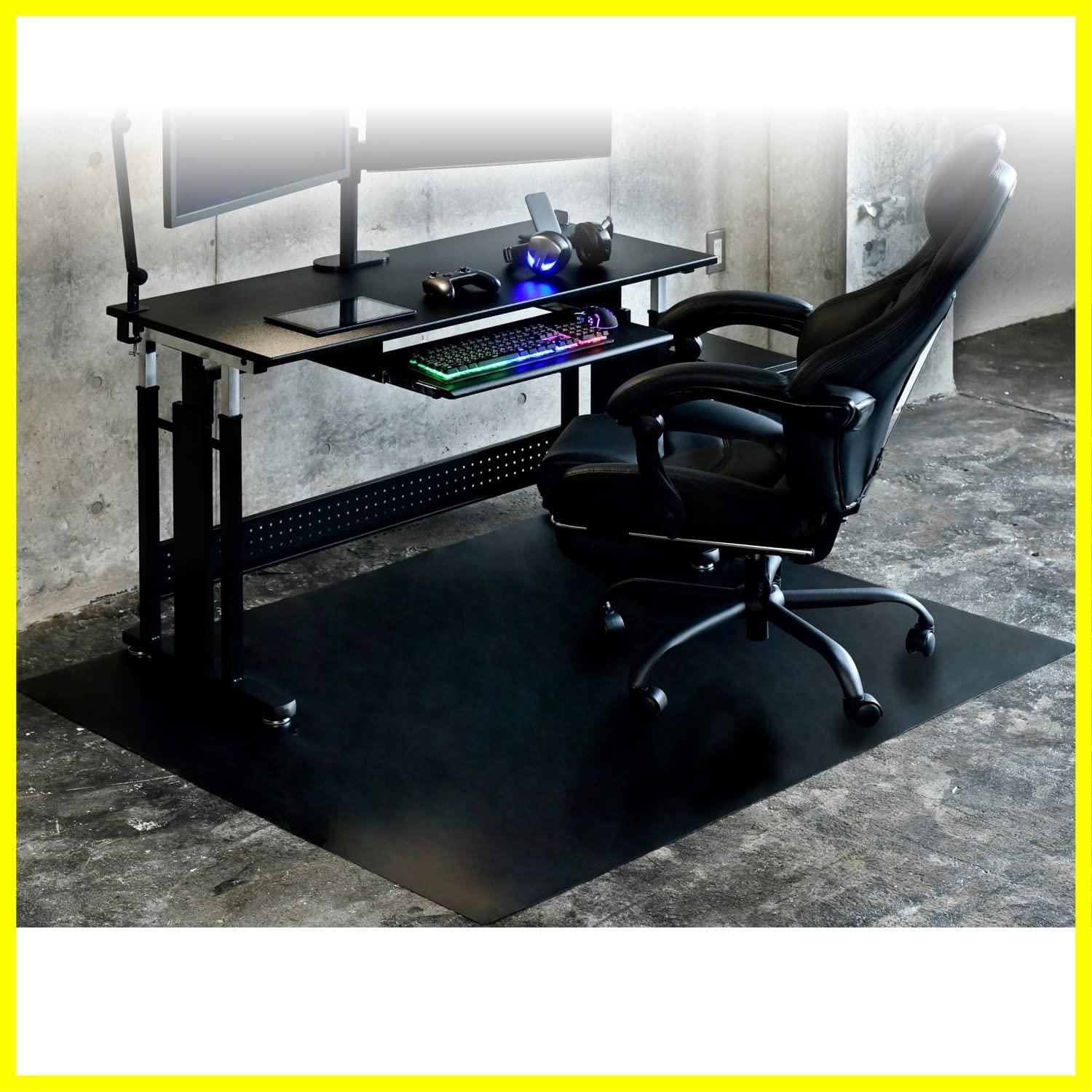 大人気】ゲーミング 床保護 ブラック キズや汚れに強い 幅130×奥行