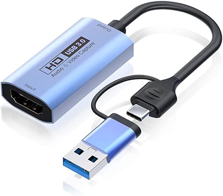 KINGONE 痛かっ HDMI キャプチャーボード ゲームキャプチャー USB3.0 60FPS 1080P ゲーム実況生配信、ライブ会議、ライブ ビデオ配信、画面共有、録画に適用 フルHDキャプチャーカード SWITCH、XBOX ONE、OBS