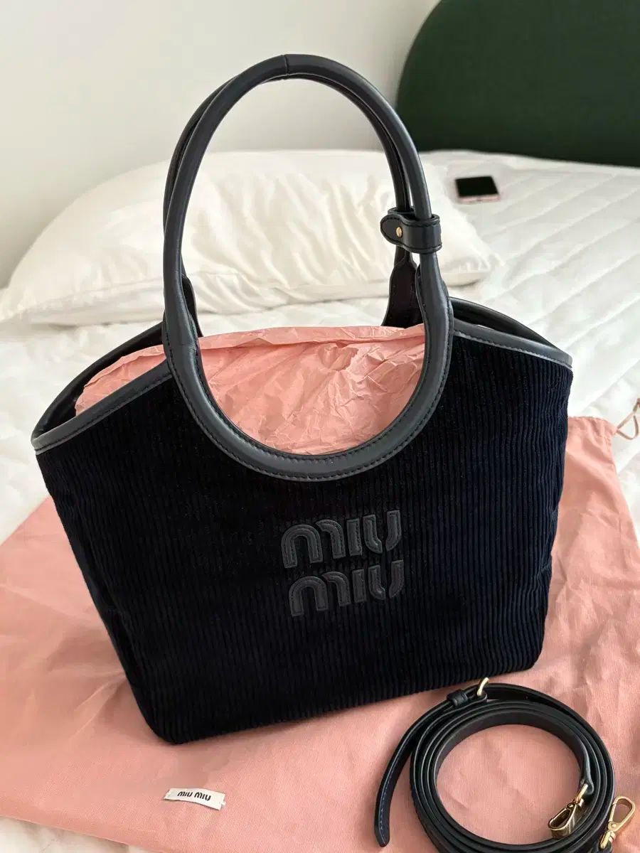 MIU MIU ミュウミュウ ツタ コーデュロイ ハンドバッグ