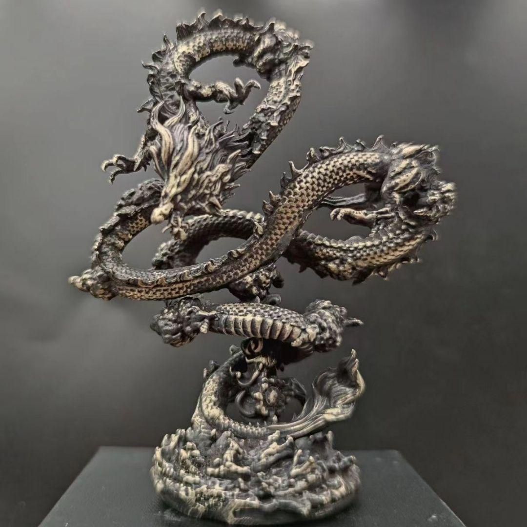 銅細工 神竜 彫刻 書道具 文房具 装飾品 工芸品 美術品 置物