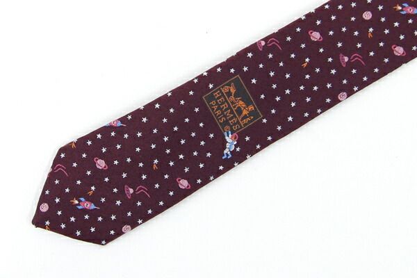 【美品】 HERMES ヴェール ランフィニ 宇宙 シルクタイ ネクタイ 美品】 HERMES ヴェール ランフィニ 宇宙 シルクタイ ネクタイ