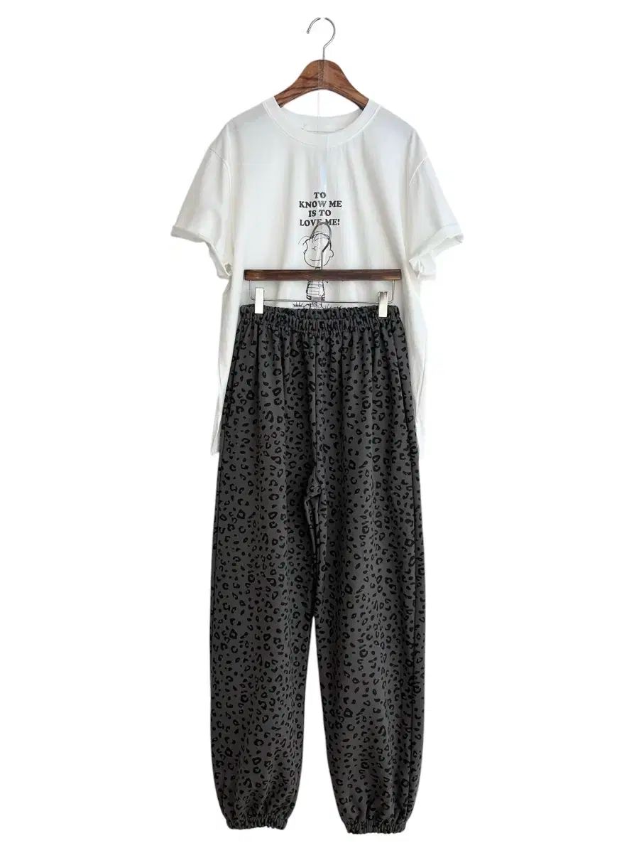 通信なし レオパード ソフト 裏毛 ジョガー パンツ
