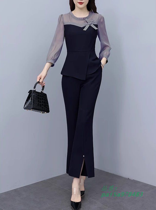 かっこいい パンツドレス セットアップ レディース おしゃれ パンツ パーティードレス 長袖 お呼ばれ 大きいサイズ ドレス 結婚式 4L 3L 5L パンツスーツ pai5a978483